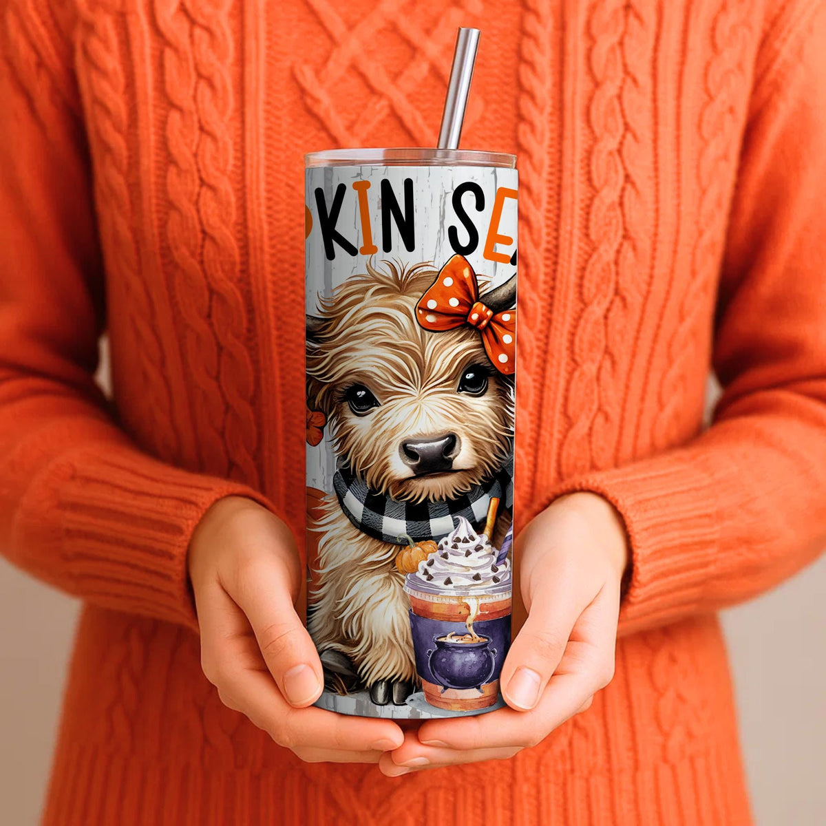 Highland Cow Pumpkin Season 20oz Tumbler