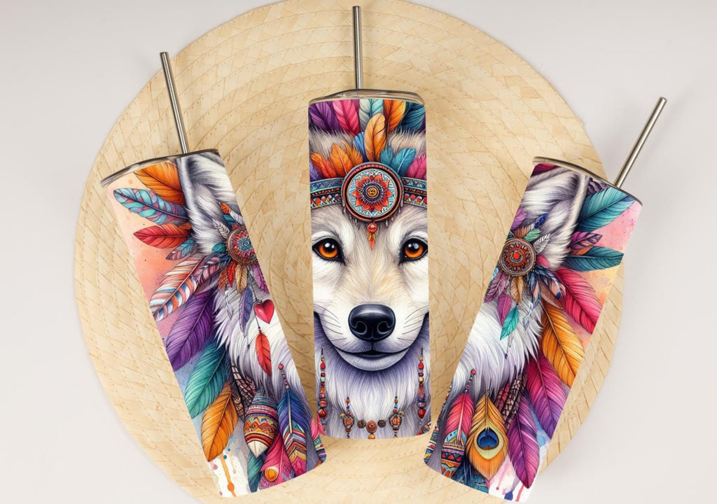 Arctic Wolf Sublimation Tumbler | 20oz Insulated Travel Mug