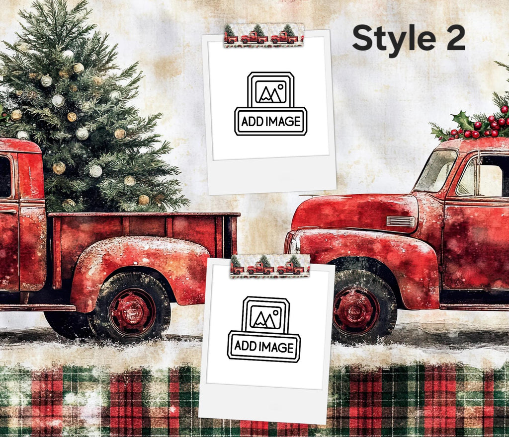 Personalized Polaroid Photo Tumbler | Custom Farmhouse Holiday Mug (20oz)