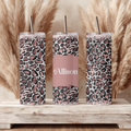 Rose Gold Cheetah Glitter Split Tumbler
