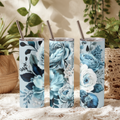 Navy & Teal Floral Tumbler