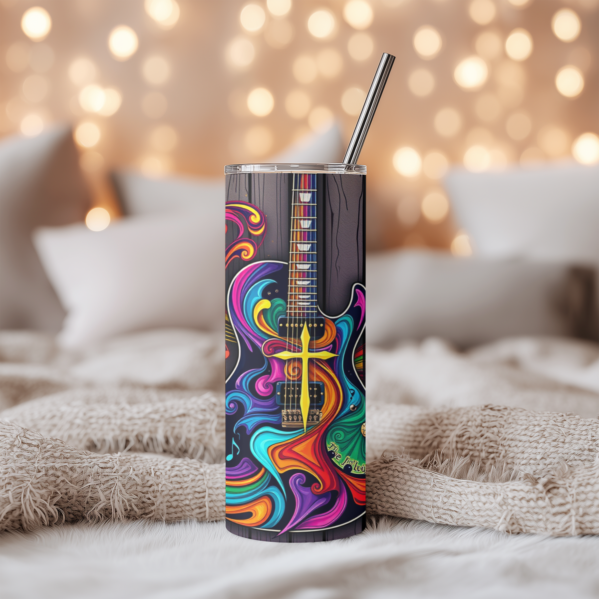 Colorful Guitar Wood Tumbler