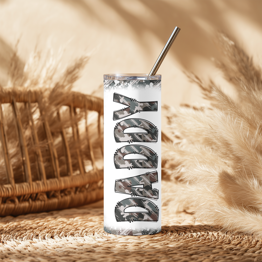 Daddy Distressed Camouflage 20oz Stainless Steel Insulated Tumbler