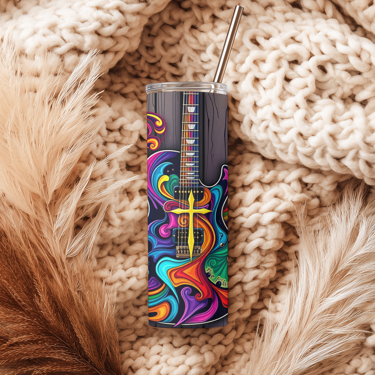 Colorful Guitar Wood Tumbler