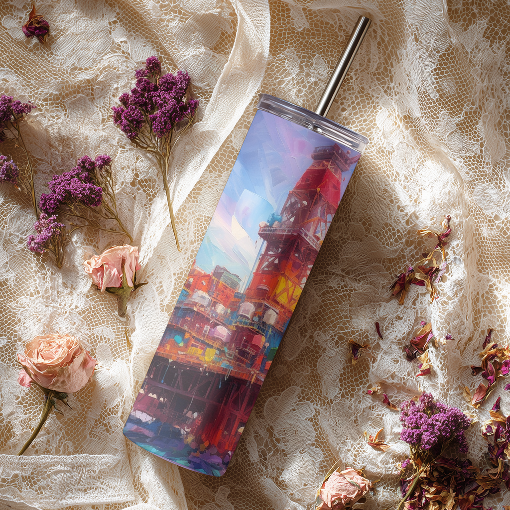 Oil Rig Watercolor 20 oz Tumbler