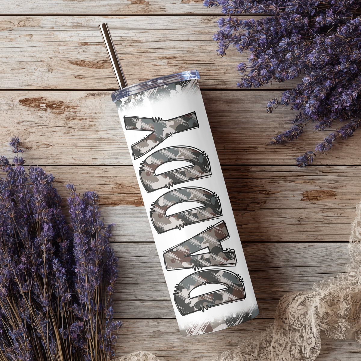 Daddy Distressed Camouflage 20oz Stainless Steel Insulated Tumbler