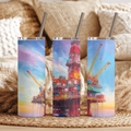 Oil Rig Watercolor 20 oz Tumbler
