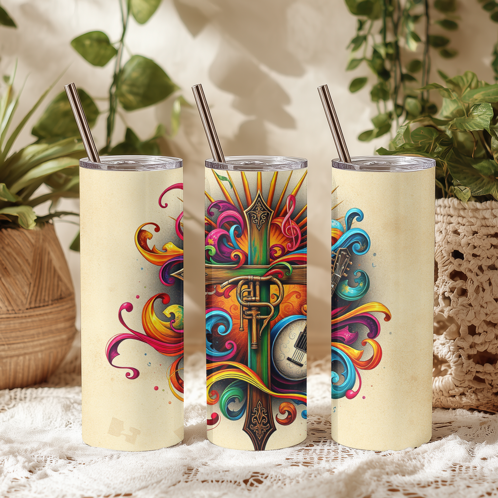 Vibrant Cross Art 20 oz Tumbler