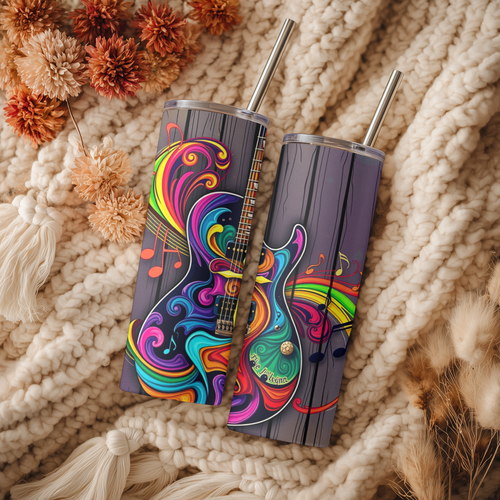 Colorful Guitar Wood Tumbler