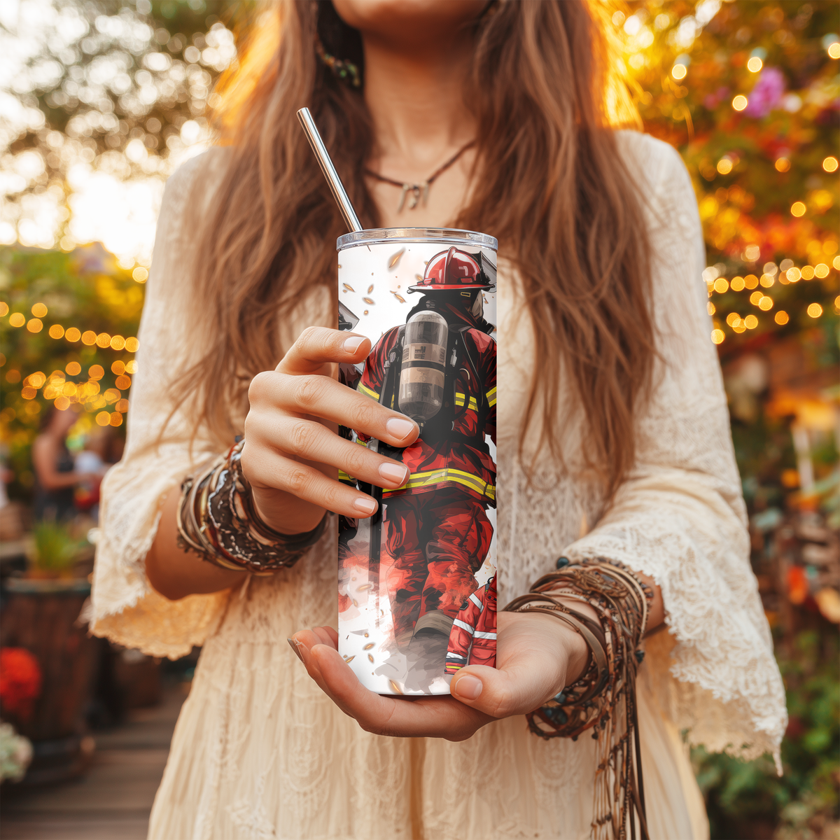 Firefighter Grunge 20oz Tumbler