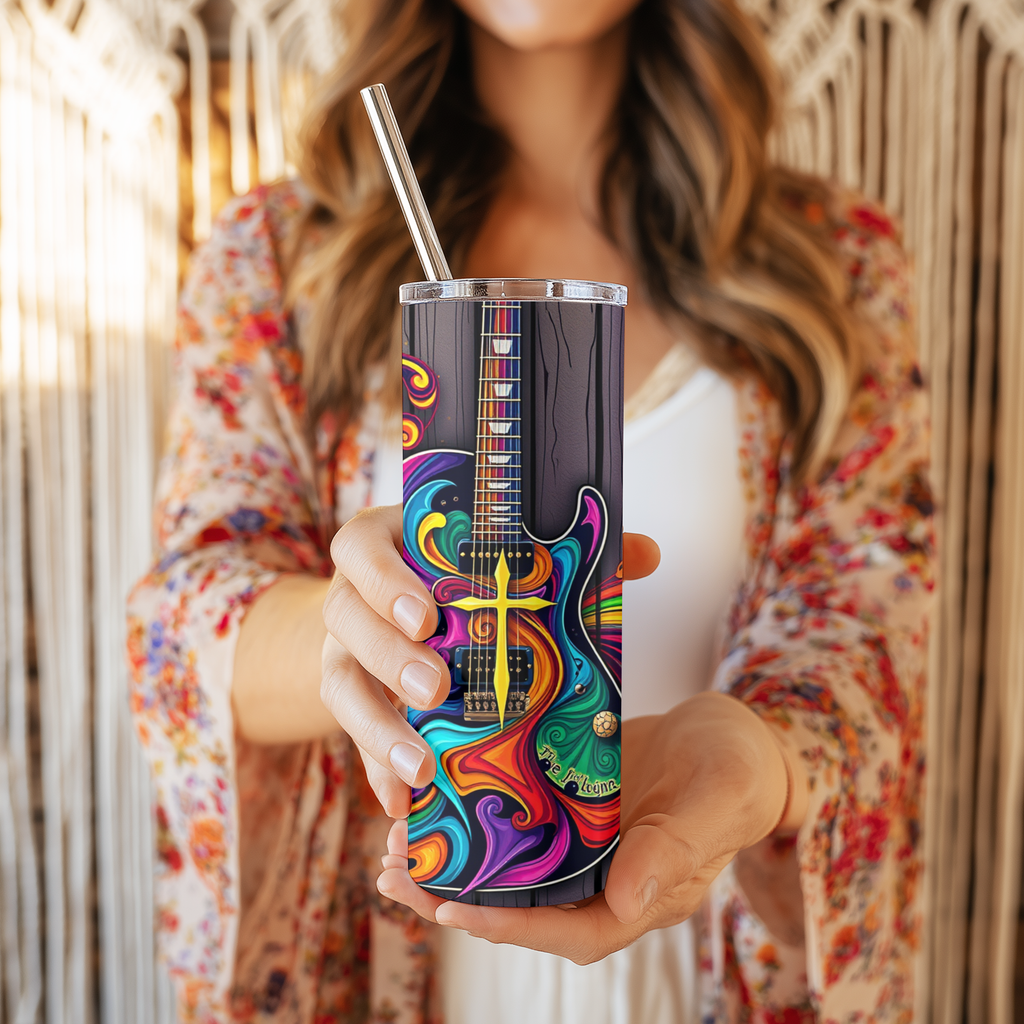 Colorful Guitar Wood Tumbler