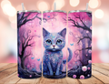 Whimsical Mosaic Fantasy Cat 20oz Skinny Tumbler