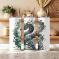 D20 Tabletop Gaming Dragon 20oz Skinny Tumbler, Gamer RPG Dice Insulated Stainless Steel Travel Mug