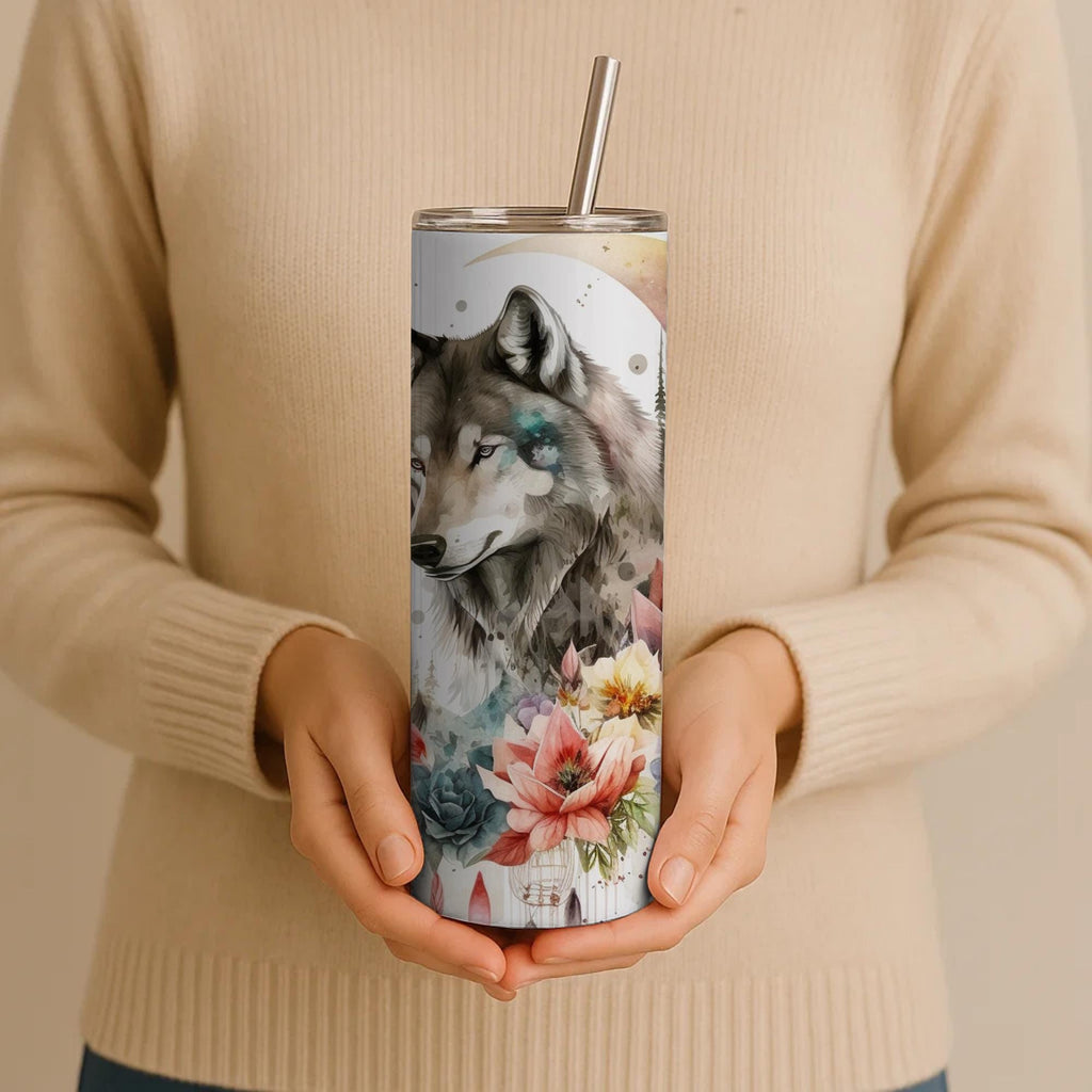 Arctic Wolf Sublimation Tumbler | 20oz Insulated Travel Mug
