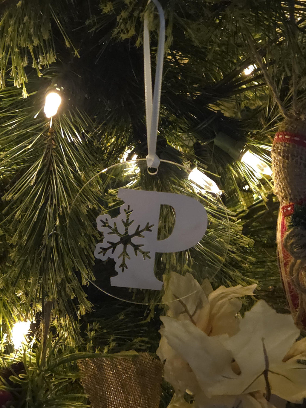 Personalized Snowflake Initial Ornament with Letter