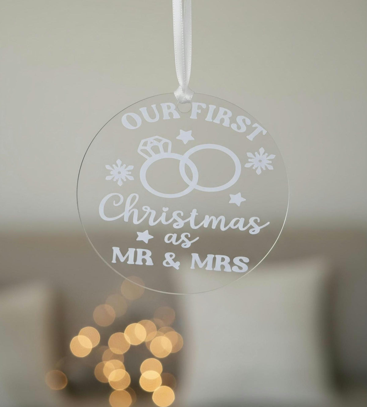 Personalized First Christmas as Mr and Mrs Ornament