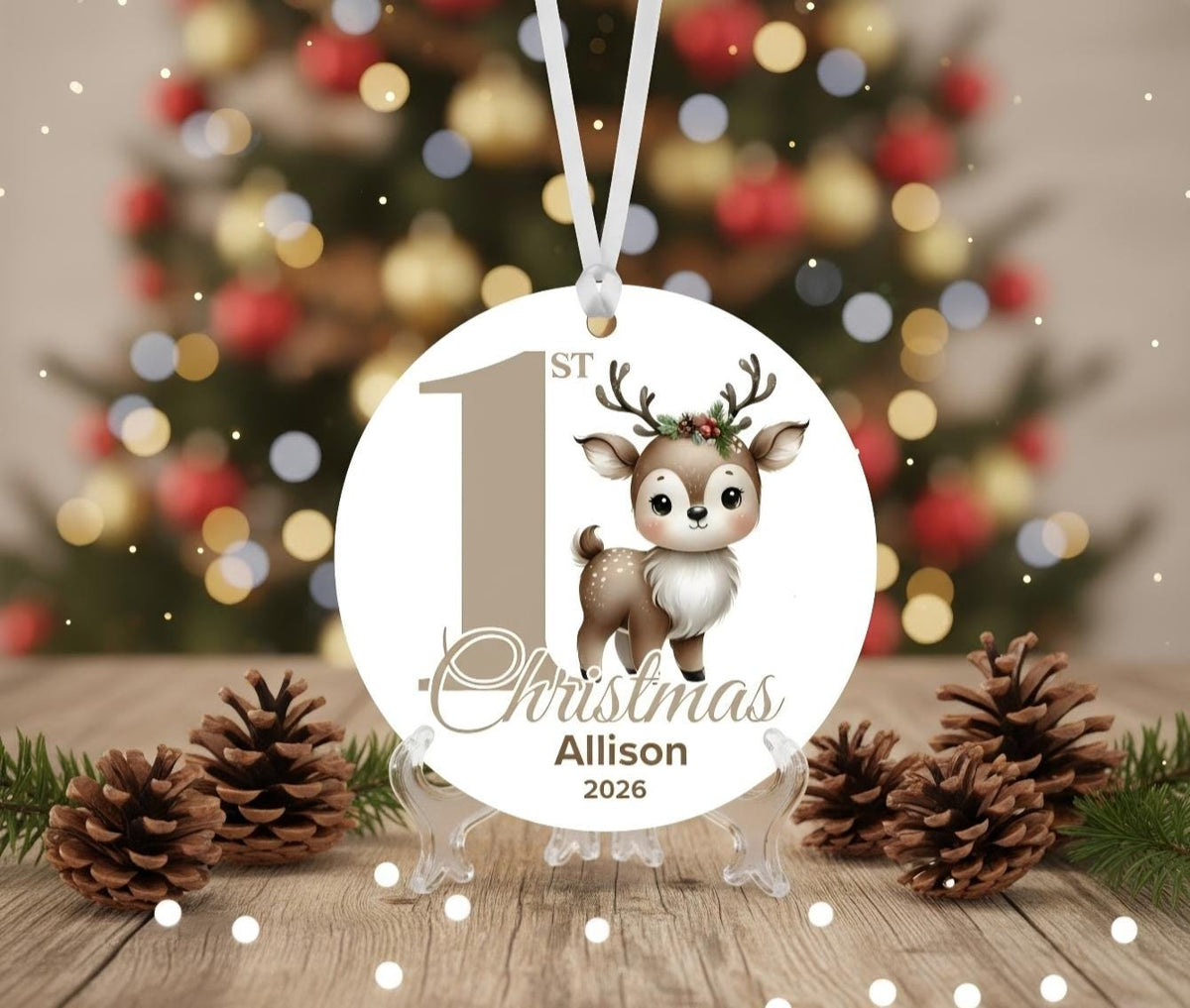 Personalized Baby First Christmas Ornament 2026