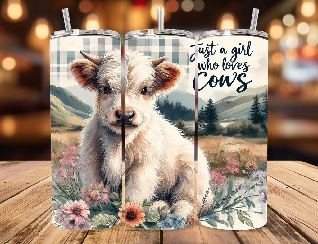 Highland Calf Tumbler – Cow Lover Gift, Rustic Farmhouse Style (20oz)