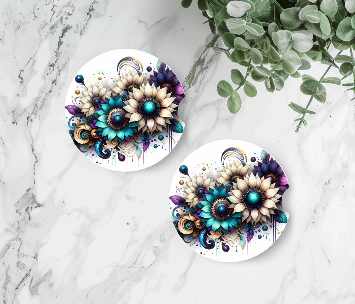 Fairy Sunflowers Car Coaster