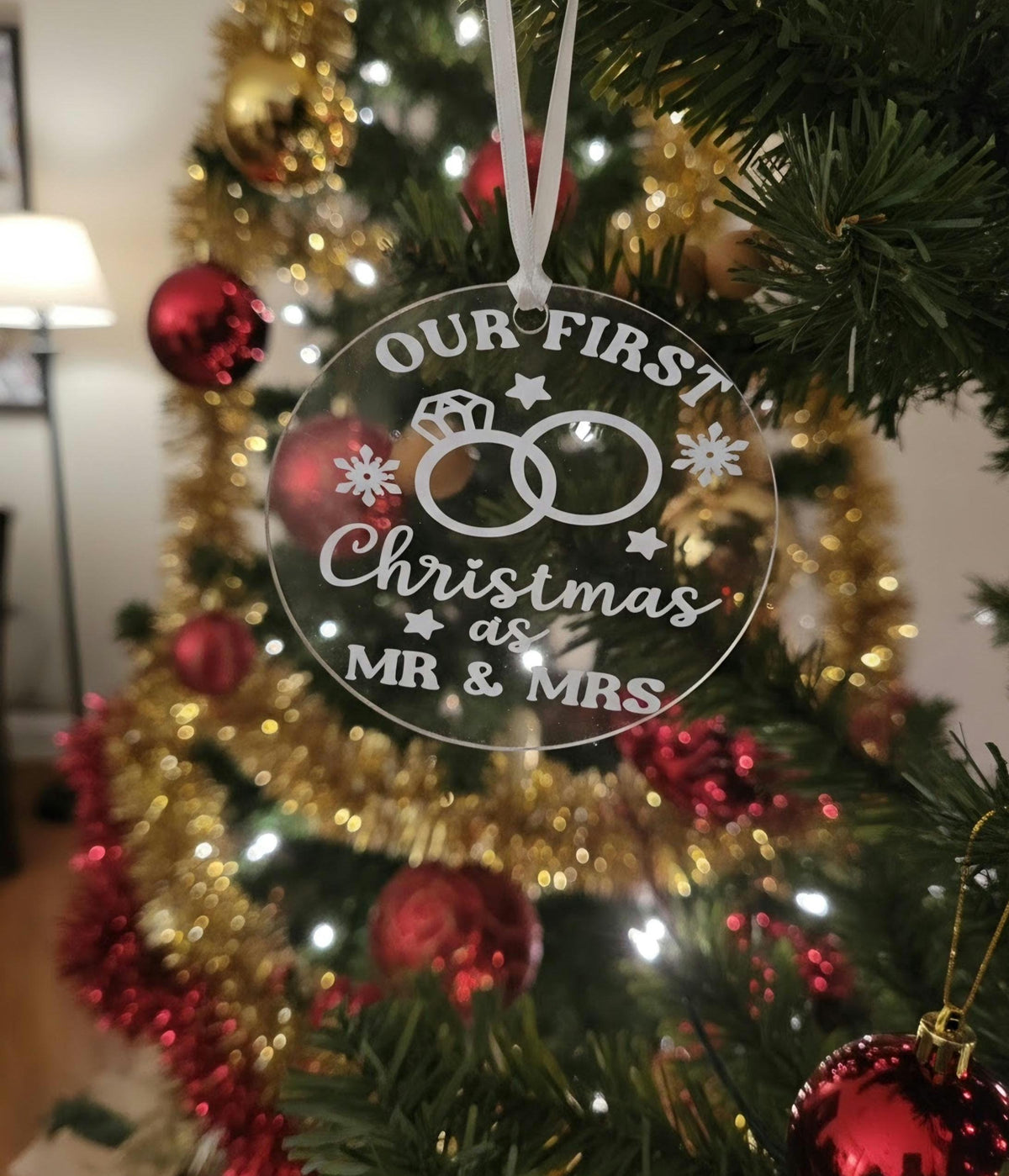 Personalized First Christmas as Mr and Mrs Ornament