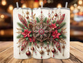 Luxury Jeweled Snowflake 20oz Skinny Tumbler Poinsettia Travel Mug