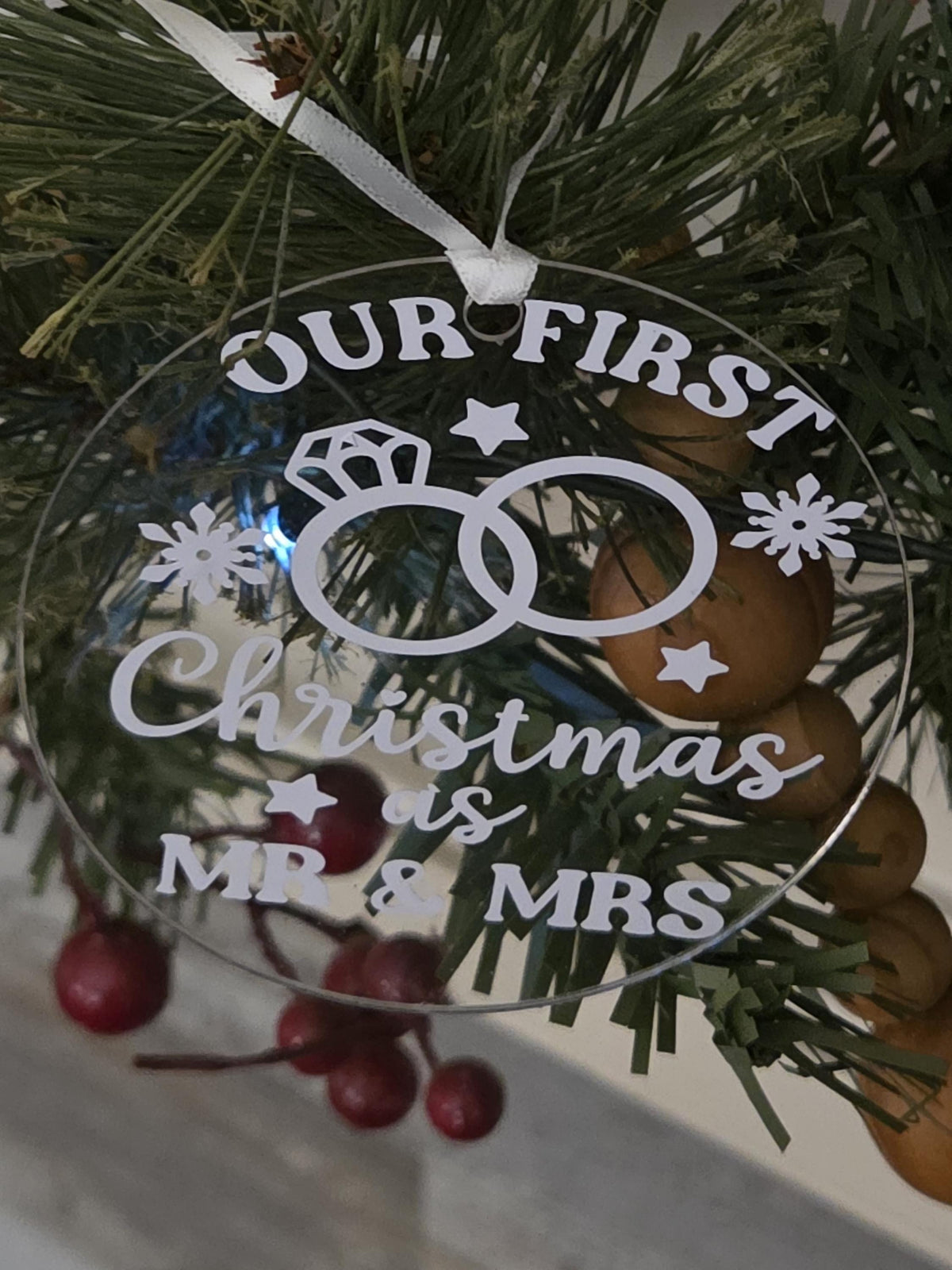 Personalized First Christmas as Mr and Mrs Ornament