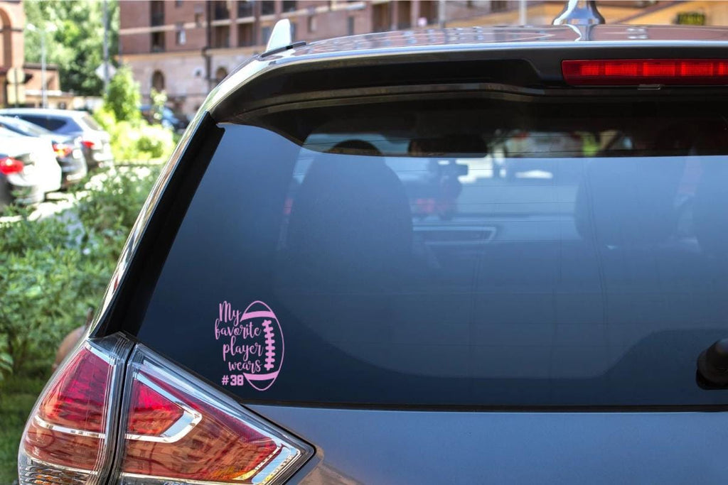 Personalized Football Mom Car Decal | Custom Jersey Number Vinyl Sticker (6x6)