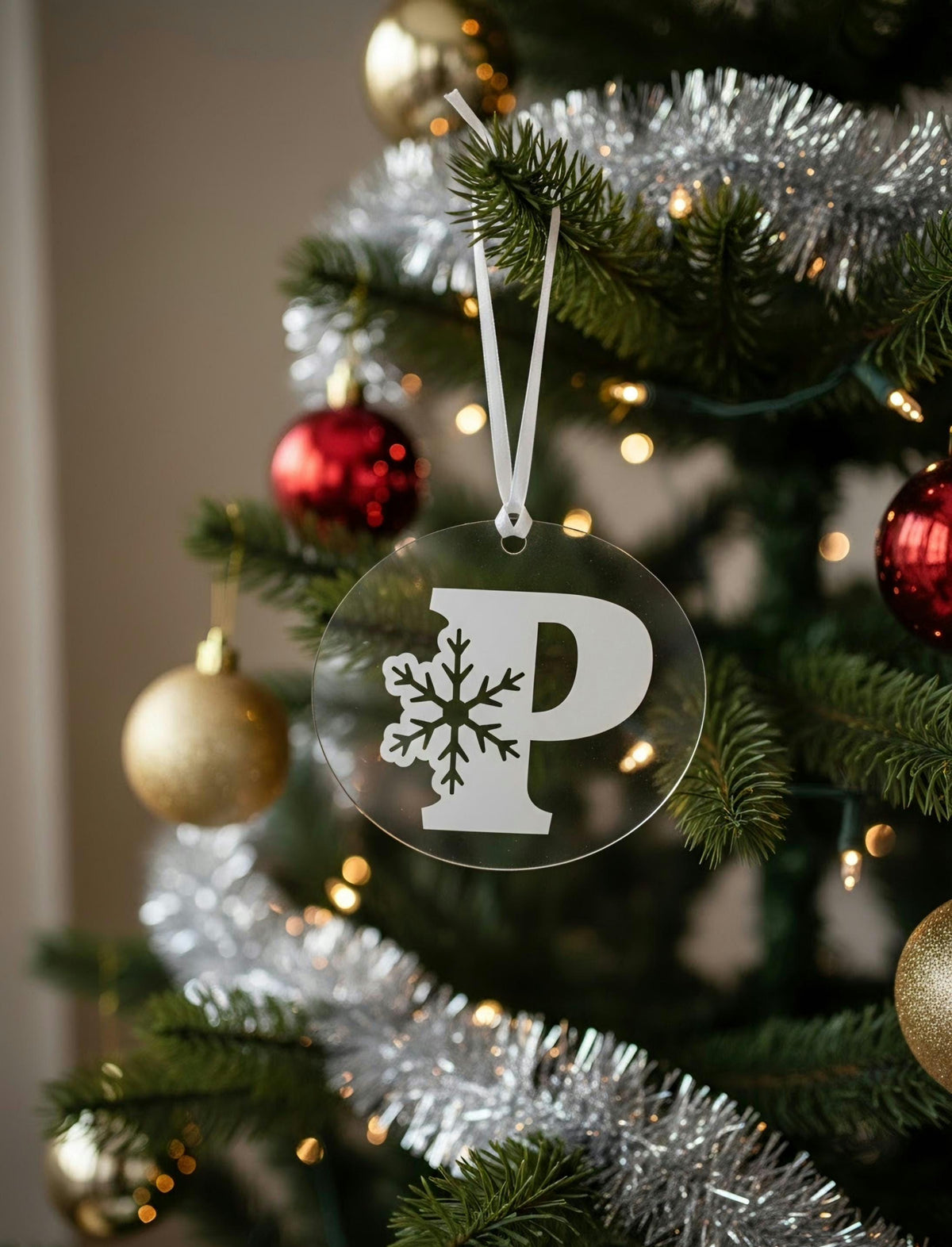 Personalized Snowflake Initial Ornament with Letter
