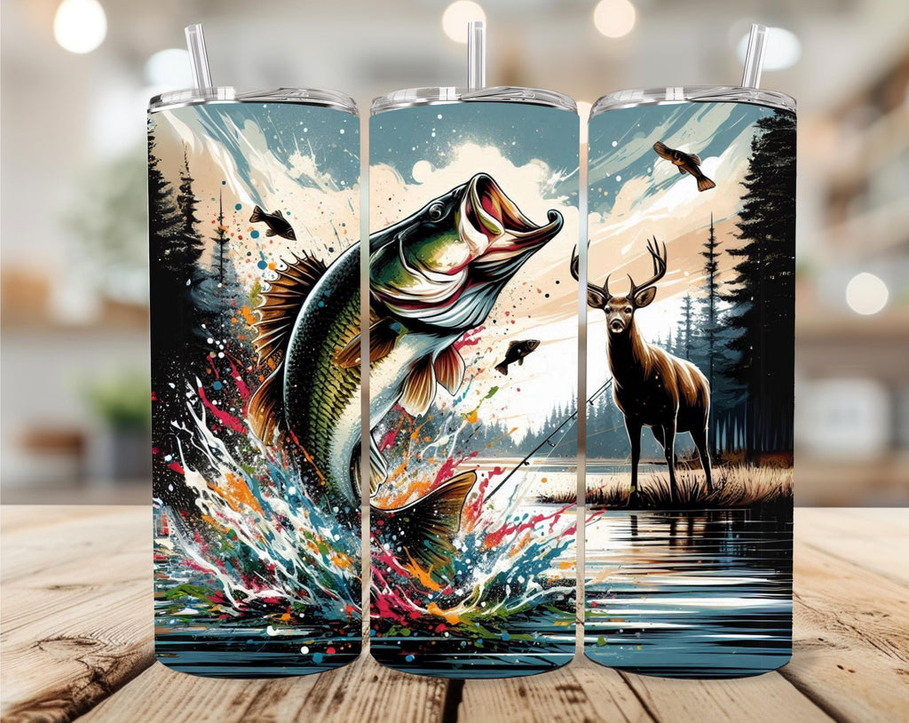 Fishing 20oz Skinny Tumbler