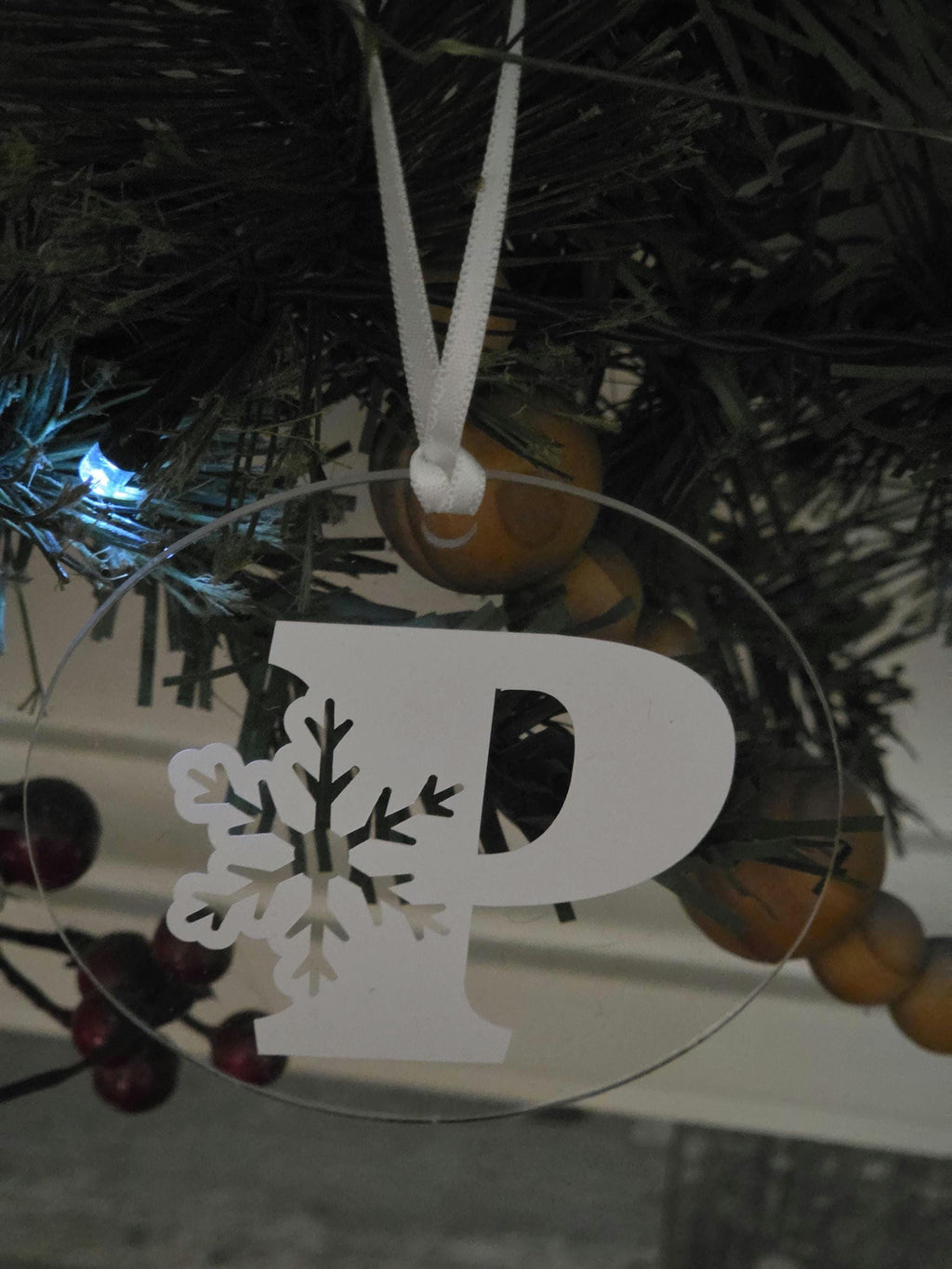 Personalized Snowflake Initial Ornament with Letter