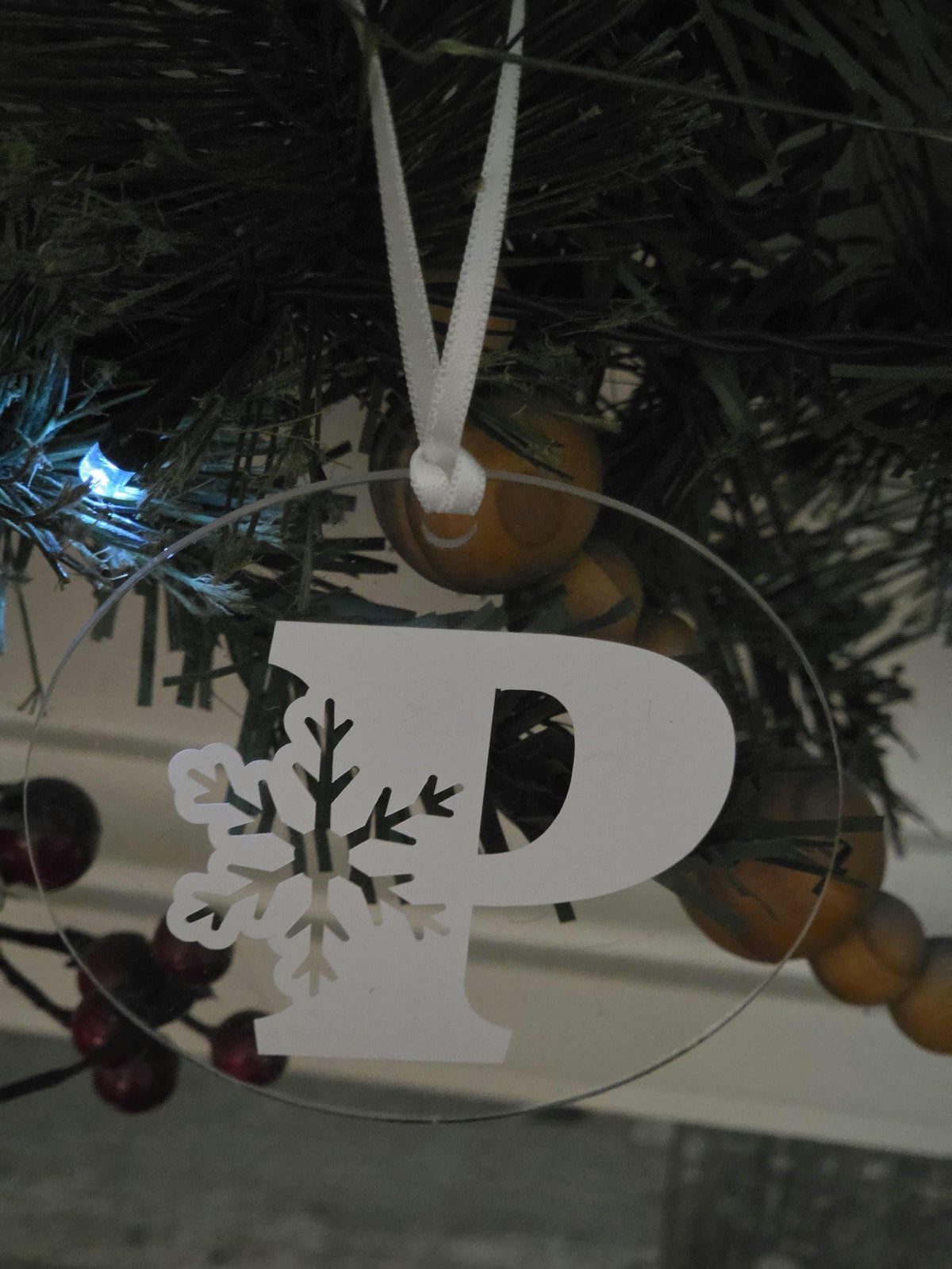 Personalized Snowflake Initial Ornament with Letter