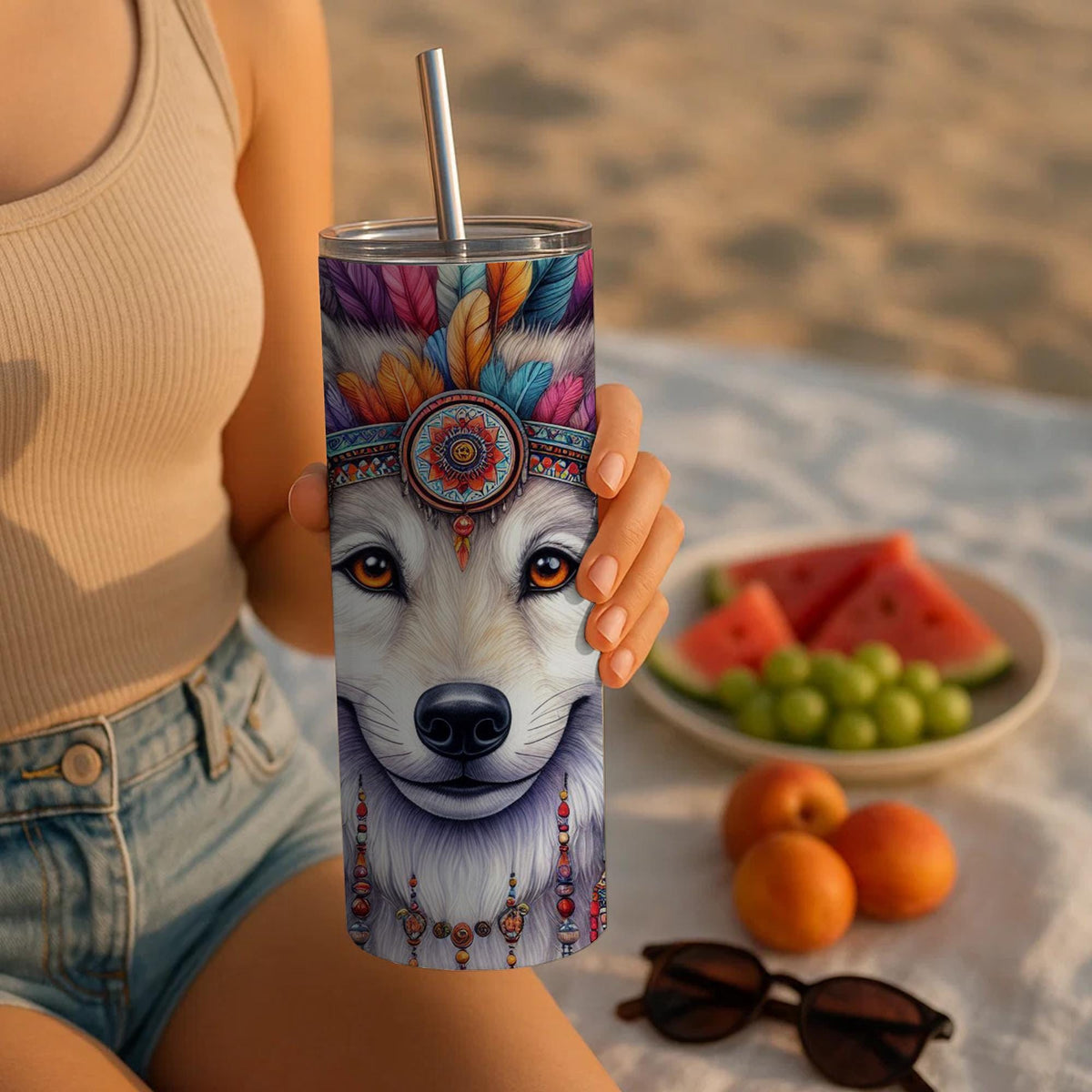 Arctic Wolf Sublimation Tumbler | 20oz Insulated Travel Mug
