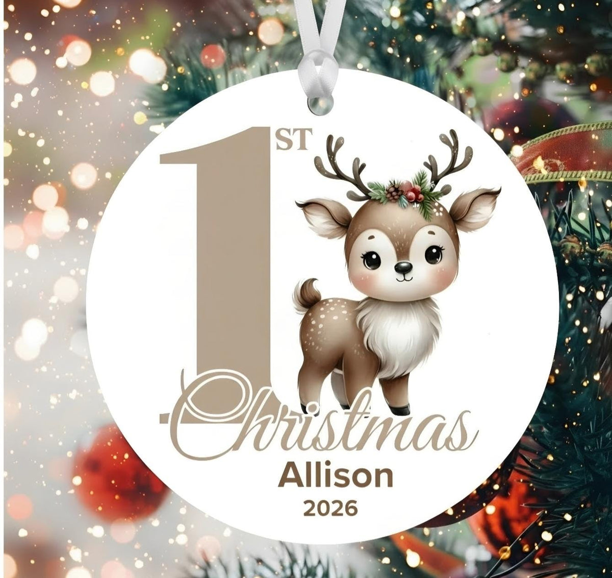 Personalized Baby First Christmas Ornament 2026