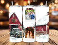Personalized Polaroid Photo Tumbler | Custom Farmhouse Holiday Mug (20oz)