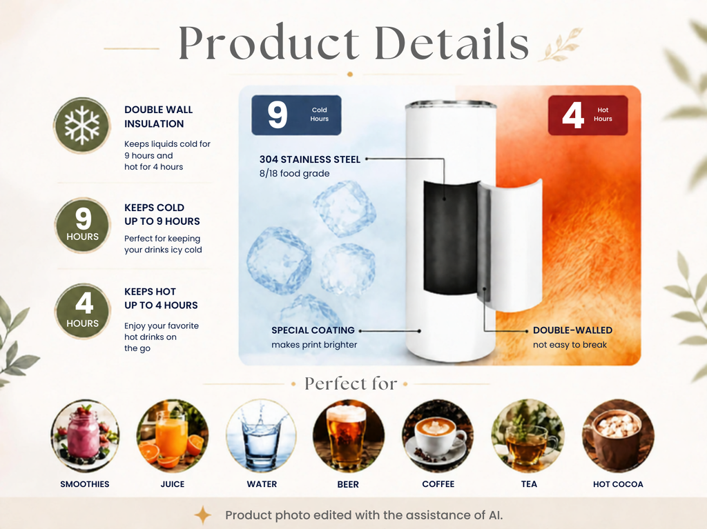 Burgundy Coquette Cherries & Bows 20oz Skinny Tumbler - Vintage Dark Floral Sublimation Travel Mug