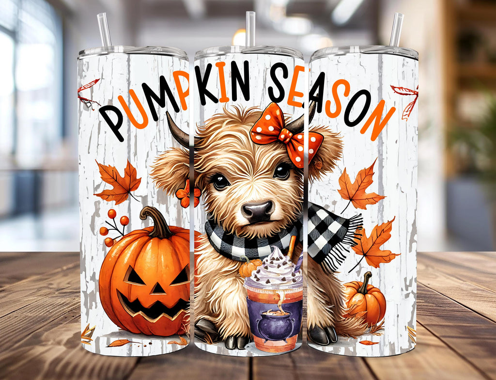 Highland Cow Pumpkin Season 20oz Tumbler