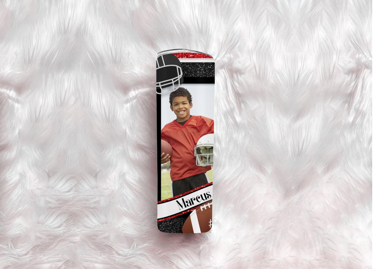 Personalized Football Mom Tumbler | Custom Player Photo, Name, Number (20oz)