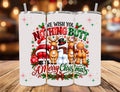 Funny Christmas 20oz Skinny Tumbler Quirky Santa and Reindeer White Elephant Gift