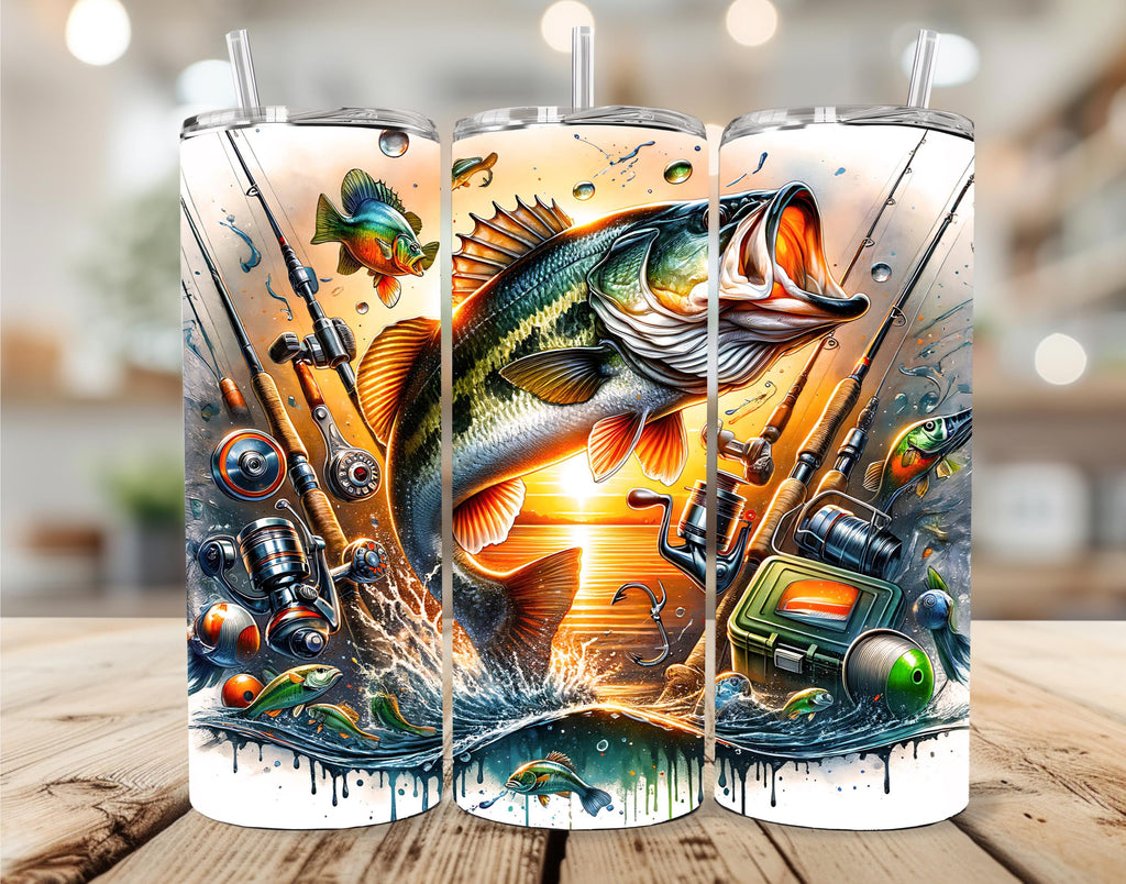 Fishing 20oz Skinny Tumbler