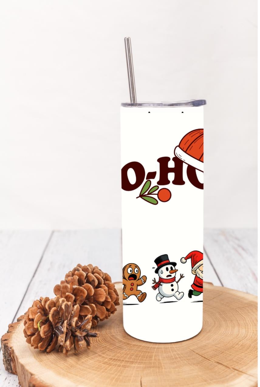 Funny Christmas Monster Tumbler | Plaid Ornament Chase, Gingerbread, Santa (20oz)