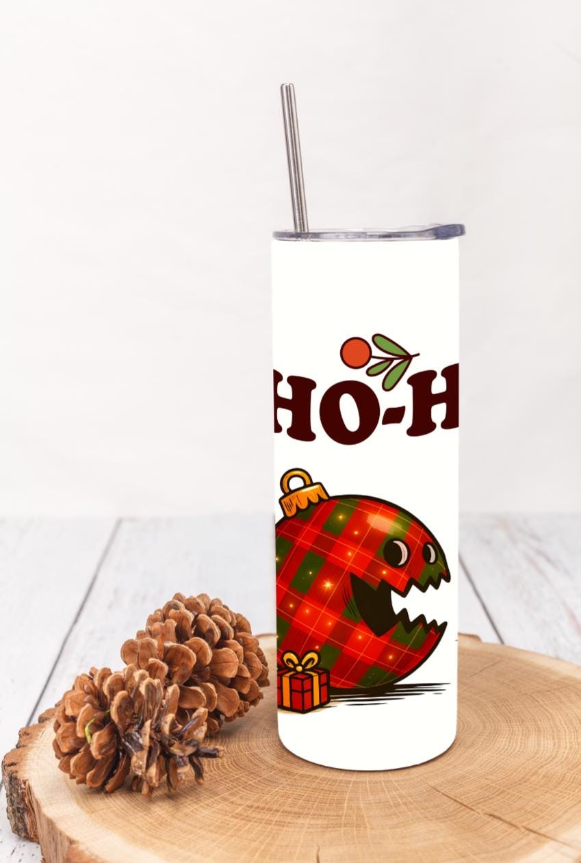 Funny Christmas Monster Tumbler | Plaid Ornament Chase, Gingerbread, Santa (20oz)
