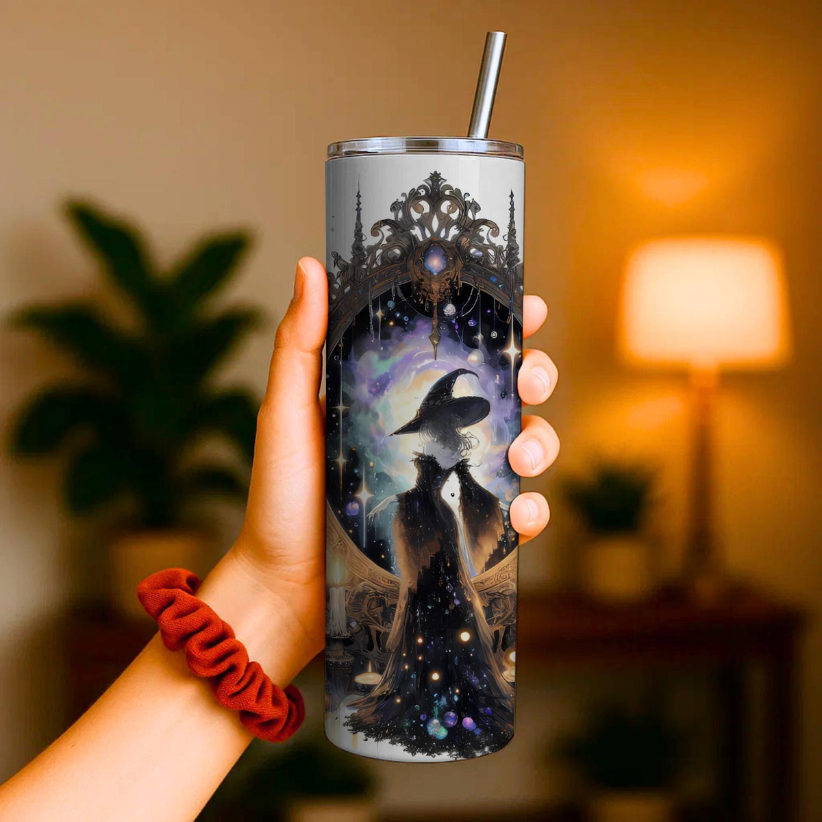 Celestial Witch Magic Mirror Tumbler | Gothic Fantasy Travel Mug (20oz)