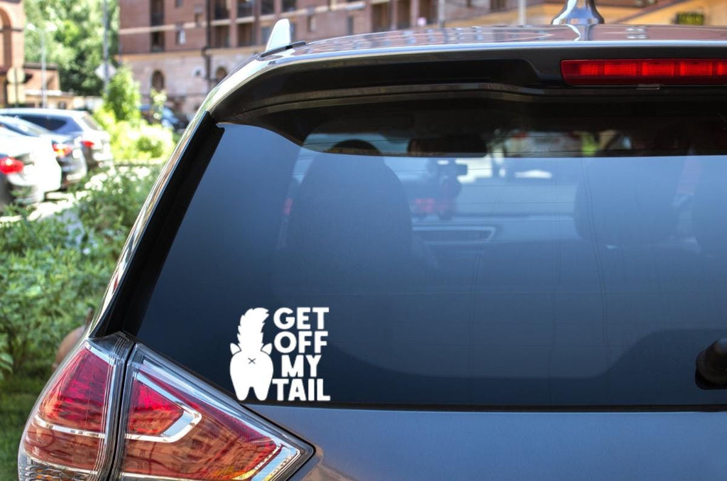Get Off My Tail Funny Cat Car Decal