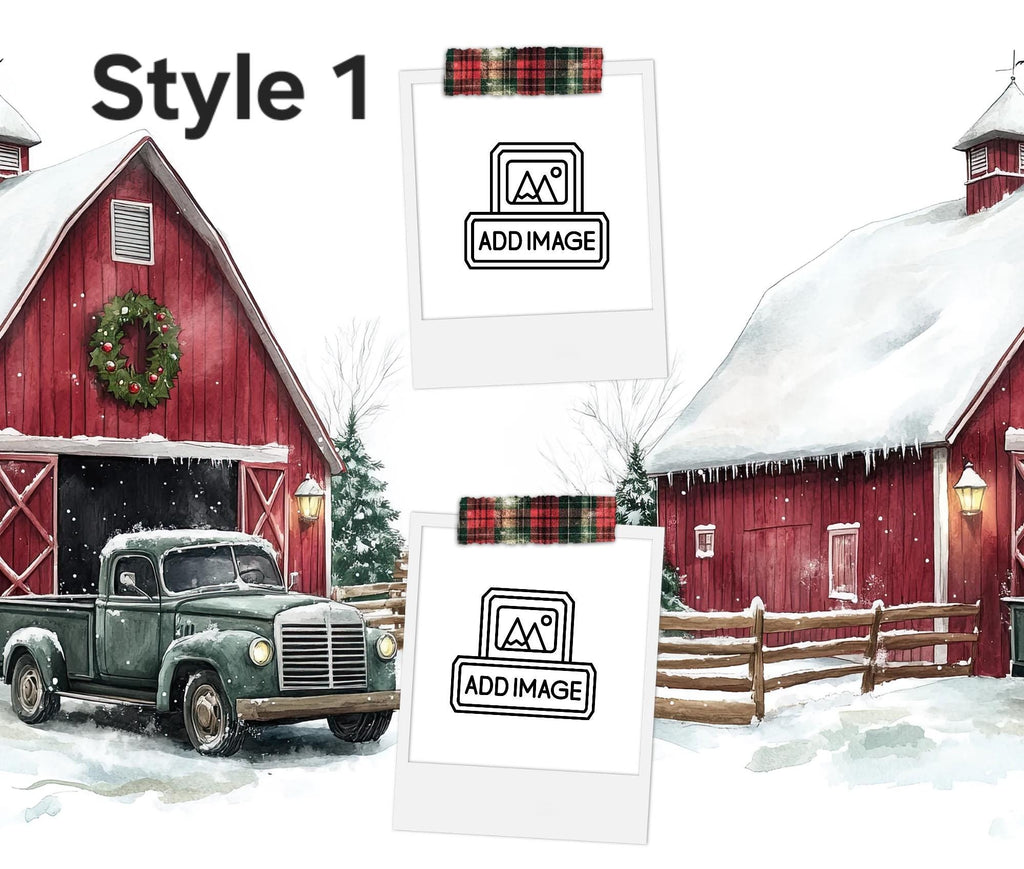 Personalized Polaroid Photo Tumbler | Custom Farmhouse Holiday Mug (20oz)