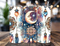 Celestial Moon Mandala Tumbler | 20oz Travel Mug, Boho Crystal Gift