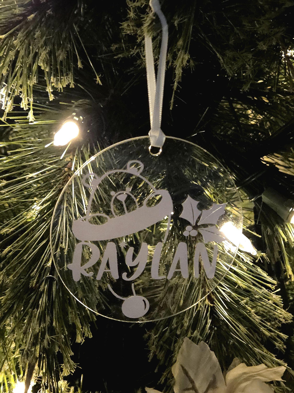 Personalized Christmas Bear Ornament with Name