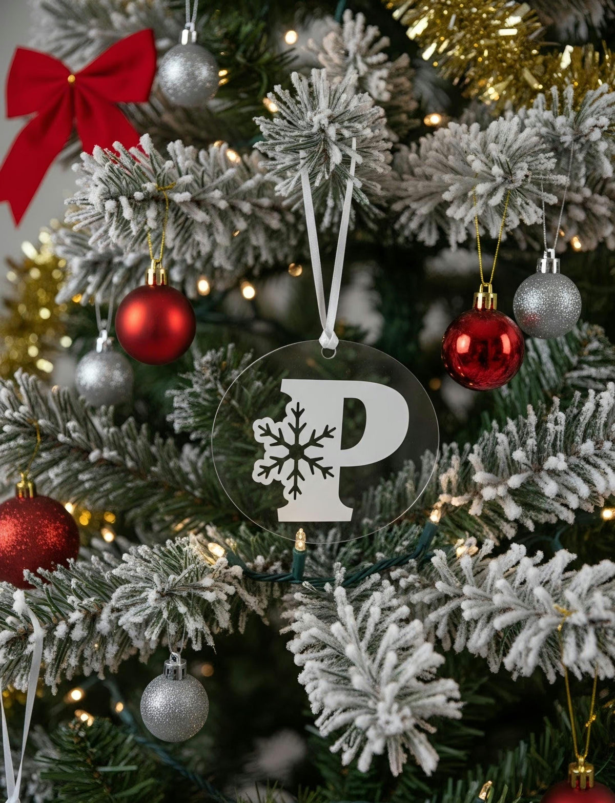 Personalized Snowflake Initial Ornament with Letter
