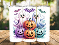 Halloween Ghosts Pumpkins Tumbler, Spooky Season Travel Mug with Lid, Stainless Steel Insulated Cup