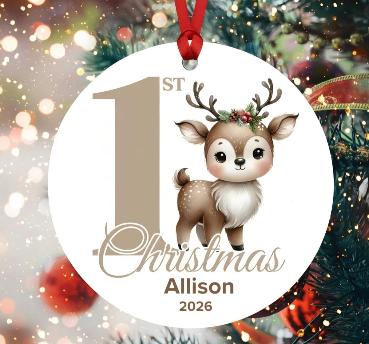Personalized Baby First Christmas Ornament 2026