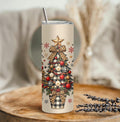 Leopard Christmas Tree 20oz Skinny Tumbler Boho Country Festive